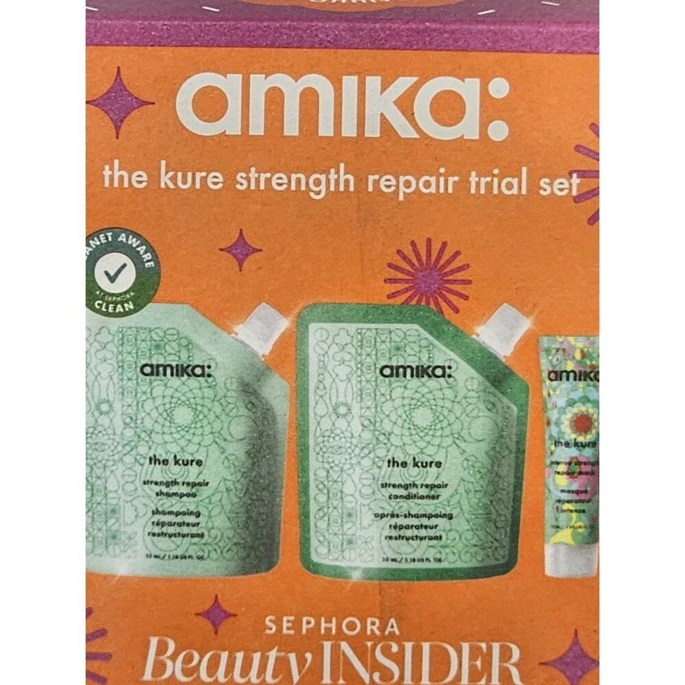 Amika Sephora Birthday The Kure Strength Repair Shampoo/ Conditioner/ Mask.